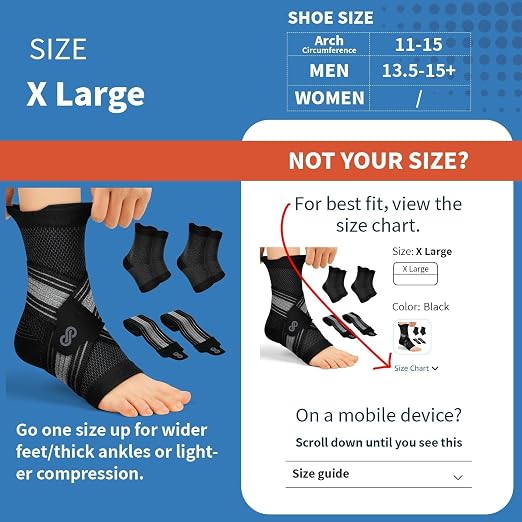 2 Pairs Ankle Braces for Men & Women, Support for Plantar Fasciitis Relief | Arch & Ankle Support Brace with Removable Strap for Swelling, Achilles Tendonitis, Faster Recovery & Boosts Circulation