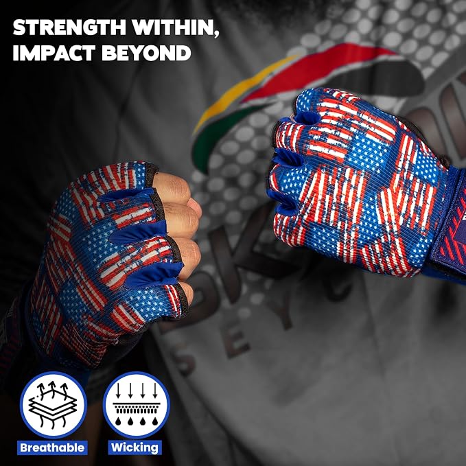 WYOX Neoprene Gel Boxing Hand Wraps Inner Gloves for Men & Women – 80cm/31in Quick Wrist Strap, Padded Knuckle Protection, Fingerless MMA Muay Thai Kickboxing Wraps for Training & Martial Arts