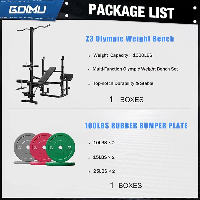 Z3 900LBS Olympic Weight Bench Set with Leg Extension, 9 in 1 Workout Press with Preacher Curl Pad and LAT Pulldown, Strength Training Bench for Home Gym