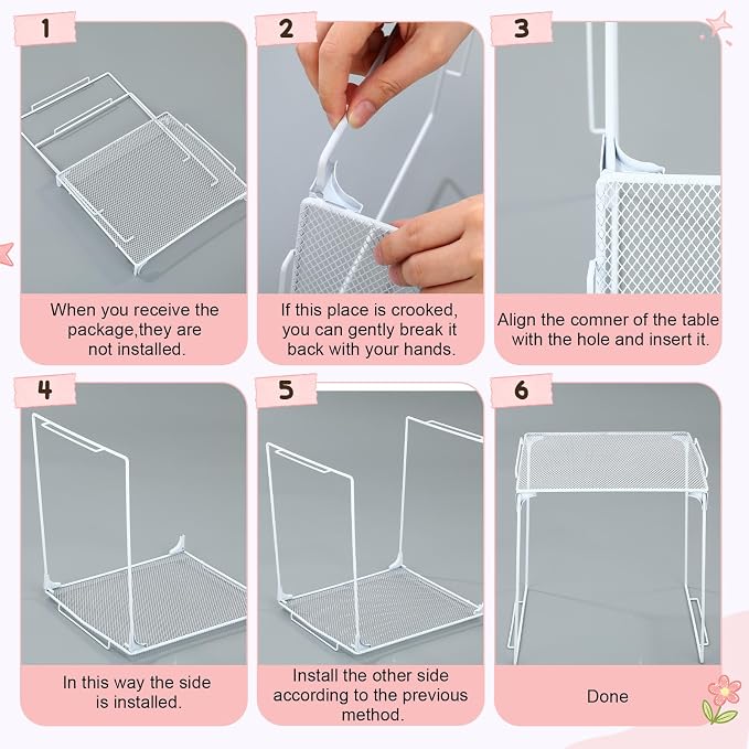 RattanView 10 Pcs Locker accessories Kit Magnetic Acrylic Mirror Plush Rug Small Comb 6 Flower Magnet Locker Organizer for Back to School Teen Student Girl Office Work Lockers Decoration Gift(White)