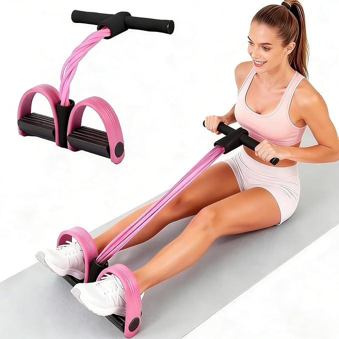 Multifunction Tension Rope, 6-Tube Elastic Yoga Pedal Puller Resistance Band, Natural Latex Tension Rope Fitness Equipment, for Abdomen/Waist/Arm/Leg Stretching Slimming Training