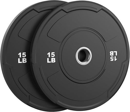 Sportsroyals 2-Inch Olympic Bumper Plates, Color Virgin Rubber Weight Plates Set for Strength Training, Durable Low Bounce Barbell Plates for Home Gym, 5-350LB