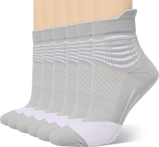 IRAMY Compression Ankle Support Socks Women Wicking Cushioned Athletic Plantar Fasciitis Relief 3/4/6 Pairs