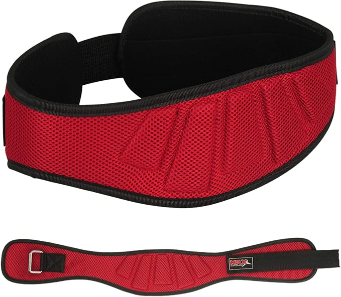 MRX Weight Lifting Belt - 5 Inches Wide 8mm Thick Padded Back Support with Flexible Ultra-Light Foam Powerlifting Belts Heavy Duty Deadlifts Workout Squats Exercise & Lifting Belt for Men & Women