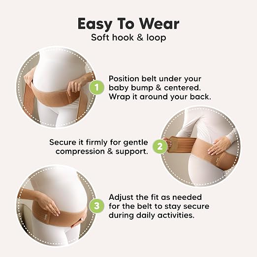 KeaBabies Pregnancy Belly Bands for Pregnant Women,1pk(Midnight Black, 2XL) | Soft, Breathable, Maternity Belly Support Band, Easy Adjustable Maternity Belt for Back, Pelvic Support, Comfortable