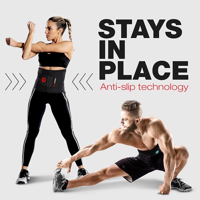 Premium Waist Trimmer & Trainer Belt for Men and Women - Sweat-Enhancing Slimming Wrap for Stomach, Adjustable Fit