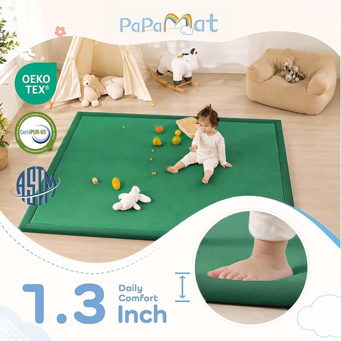 1.3" Thick Baby Play Mat for Floor,39x59 Memory Foam Tummy Time Mat | Ultra Soft Playmat for Baby,Tummy Time Foam Mats,Cushioned for Infant,Kids and Toddler Crawling,Easy Care
