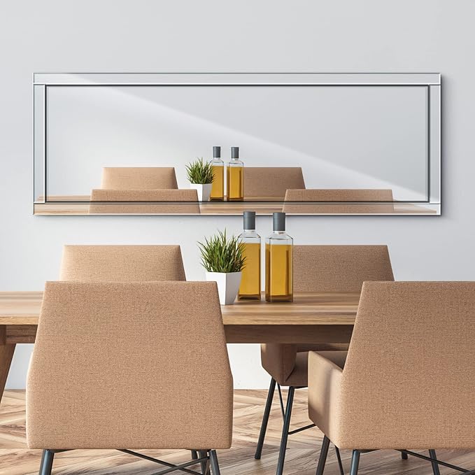 Syndra 65x24 Full Length Wall Mirror, Large Rectangle Mirrors with Reflect Frame, Wall Mounted/Hanging, Full Body Mirror for Bedroom, Living Room, Bathroom, Dressing Room & Gym Decor