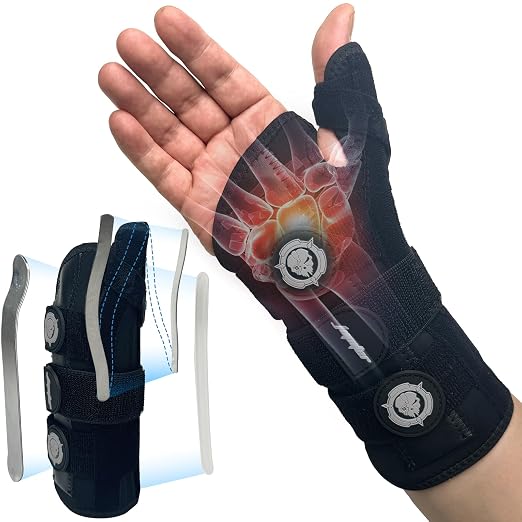 JUPITER Carpal Tunnel Wrist Brace with Thumb Support, Day & Night Thumb Spica Splint for Right Hand, Ideal for De Quervains Tenosynovitis, Tendonitis & Typing Pain Relief - Large/XLarge, Gray for Men & Women