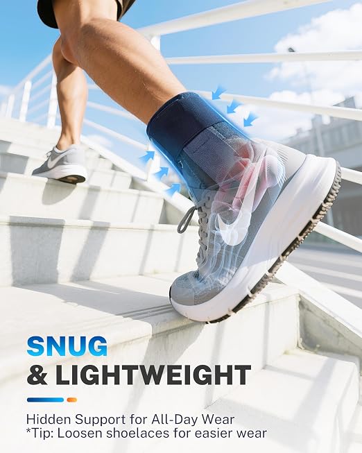 Ankle Brace for Men Women with Removable Side Splints Figure 8 Strap | Quick Lace Up Design , Sprain & Swelling Recovery Support , Achilles Tendon Relief , Basketball Volleyball Running Stability