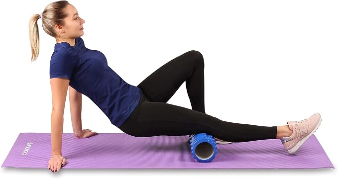 DRUNA Foam Roller for Muscle Massage, Pilates & Yoga 13"x5.5" Medium Firm PVC Foam Roller for Deep Tissue Massage, Recovery & Flexibility (Black)