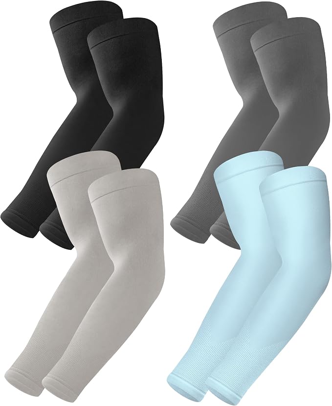 BHYTAKI UV Sun Protection Arm Sleeves, UPF 50 Sports Cooling Arm Compression Sleeves for Men Women Teenager