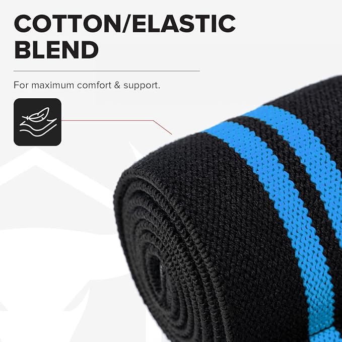 Elbow Wraps for Weightlifting (1 Pair) - 50" Elastic Elbow Braces for Weight Lifting - Elbow Support for Bench Press, Powerlifting, Fitness, & Gym Workout - Gym Elbow Straps Weightlifting - Elbow Compression Strap Brace
