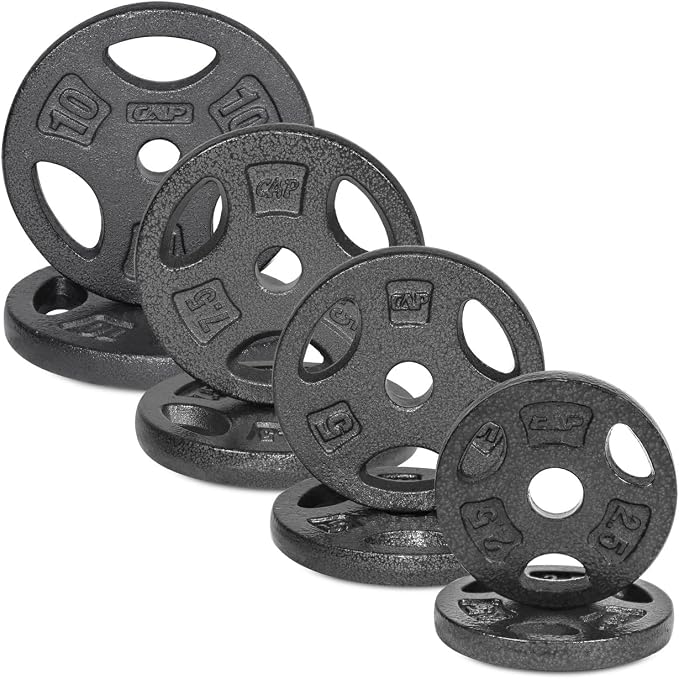 WF Athletic Supply Cast Iron 1-Inch Standard Grip Plate for Strength Training, Muscle Toning, Weight Loss & Crossfit - Multiple Choices Available