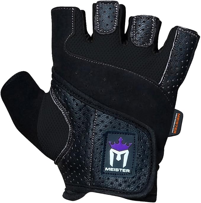 Meister Women's Fit Grip Weight Lifting Gloves w/Washable Amara Leather | Breathable no-slip palm padding for strength training, dumbbells, barbells, kettlebells and cross-training