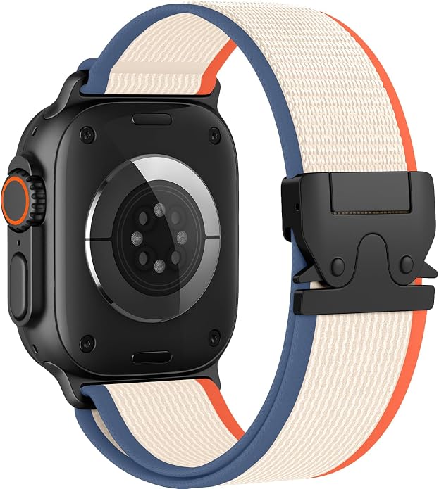 Elastic Sport Band for Apple Watch Ultra 3/2/1 Bands 49mm 46mm 45mm 44mm 42mm 41mm 40mm 38mm Men Women, Adjustable Parachute Buckle Nylon Fabric Wristband for iWatch Series 11 10 SE 9 8 7 6 5 4 3