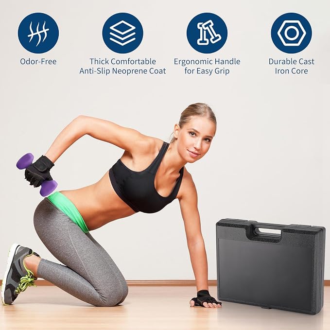 Dumbbell Set for Women and Men,Neoprene Coated Free Hand Weights Set