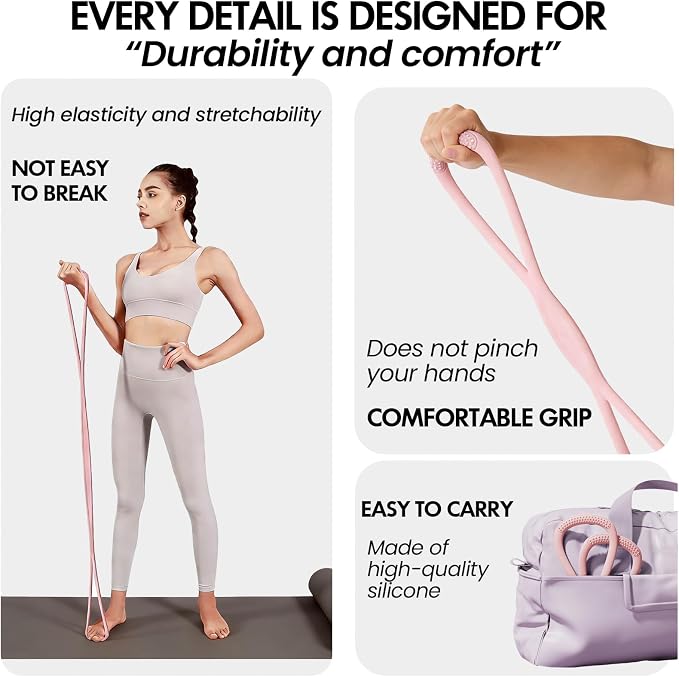 Figure 8 Resistance Band, Figure 8 Resistance Bands for Women Men,Resistance Band Figure for Working Out, Non-Slip Handles, Home Gym, Yoga & Physical Therapy