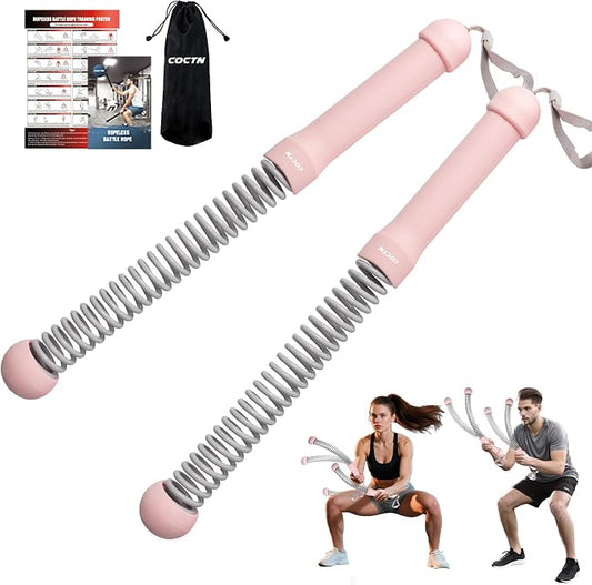 Weighted Ropeless Battle Ropes, Portable Cordless Battle Ropes with Poster | Heavy Duty Portable COCTN Battle Ropes for Strength Building, Cardio Fitness, Workout Equipment for Low-Impact Workout