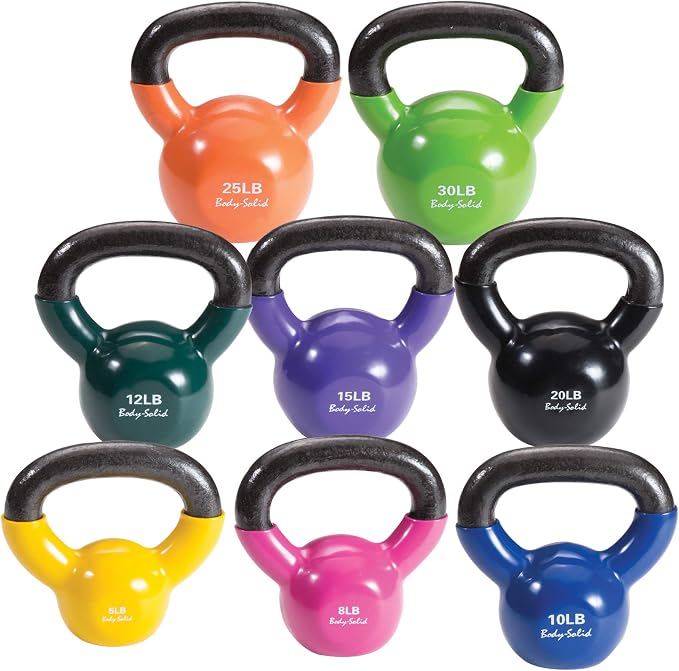Body Solid Vinyl Coated Kettle Bell Set