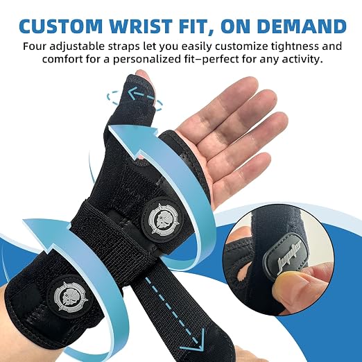 JUPITER Carpal Tunnel Wrist Brace with Thumb Support, Day & Night Thumb Spica Splint for Left Hand, Ideal for De Quervains Tenosynovitis, Tendonitis & Typing Pain Relief - Small/Medium, Gray for Men & Women