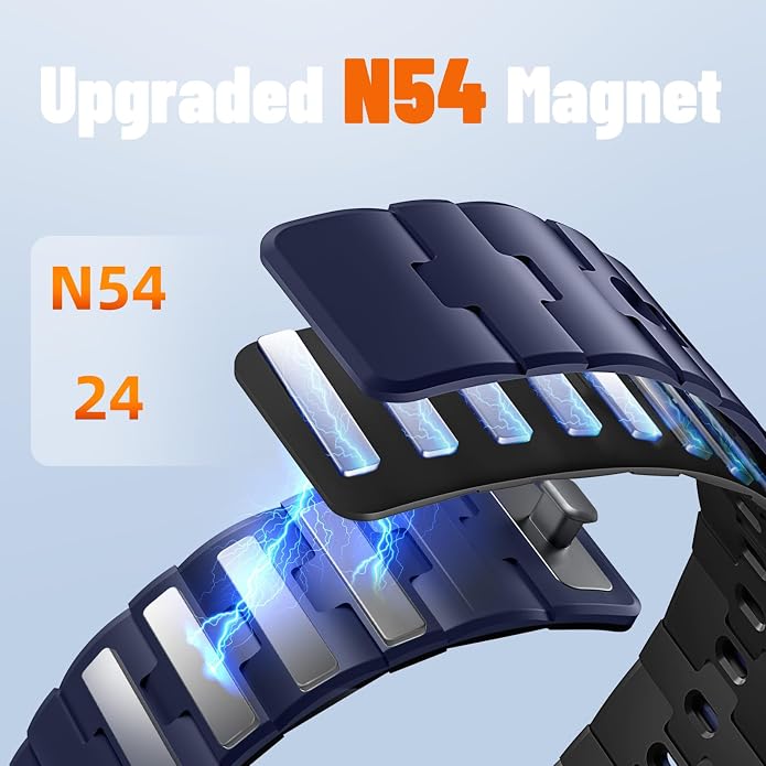 Bandletic Magnetic Silicone Watchband Compatible with All Apple Watch | Strong Magnet Sport Strap for iWatch Ultra 49mm Series 11-1 SE 46mm 45mm 44mm 42mm 41mm 40mm 38mm, Ideal for Men Women