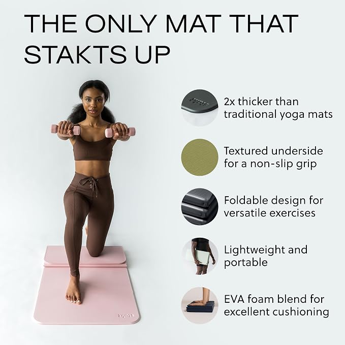 Stakt The Original Foldable Yoga Mat - Non-Slip | Premium foldable exercise & workout mat with non-slip surface, portable for studio or home use, as seen on Shark Tank