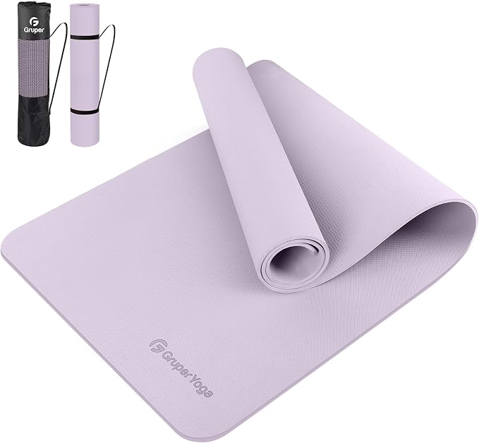 Gruper Yoga Mat Non Slip, 72"L x 24"W x 0.24"/0.32"TH, Anti-Tear Exercise Mat with Carrying Strap and Bag, Pro TPE Yoga Mats for Women, Workout Mats for Home, Pilates and Floor Exercises