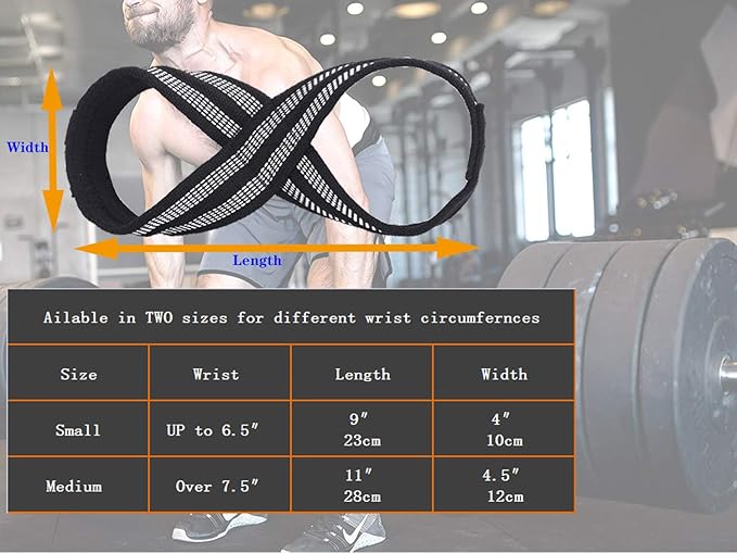 Figure 8 Lifting Straps for Deadlift,Weightlifting,Strongman,& Cross Training Strong Weightlifting Wrist Wraps