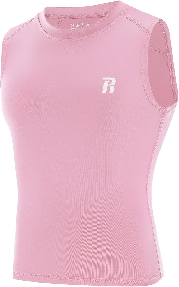 Runhit Boys Sleeveless Compression Shirt Kids Athletic Tank Tops Youth Quick Dry Undershirt for Football Basketball