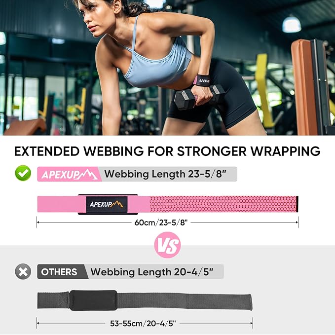 Weight Lifting Straps for Weightlifting, Lifting Wrist Straps Gym, Deadlift Strap, Anti Slip Silicone Weightlifting Strap Men Women Powerlifting, Strength Training