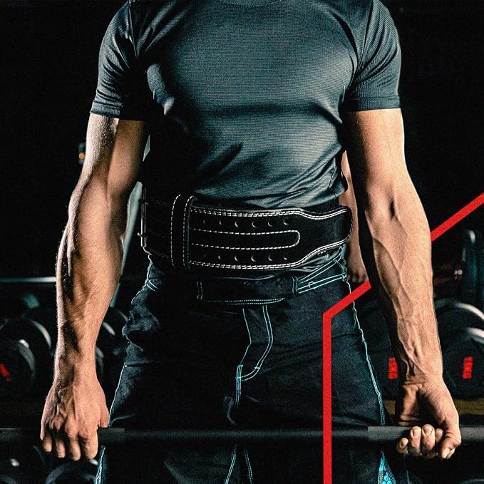 Hawk Sports Double Prong Powerlifting Belt for Men & Women, 10mm Thick, 4" Wide Suede Leather Weightlifting Belt, for Doing Heavy Weight Workouts like Deadlifts & Squats at Full Power