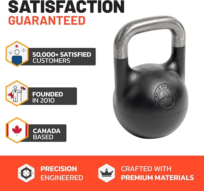 Adjustable Kettlebell 6-12kg [Bells of Steel] Kettle Bell Weight Set, Steel Shell, Internally-Loaded for Full Body Workouts, Competition Standard, 35mm Handle