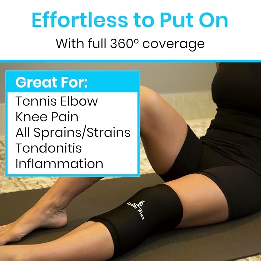 Arctic Flex Ice Sleeve for Knee, Elbow, Arm - Hot & Cold Freeze Pack Wrap for Tennis Pain Relief, Tendonitis - Gel Compression Brace for Injuries - Therapy Compress - Reusable, 360 Coverage