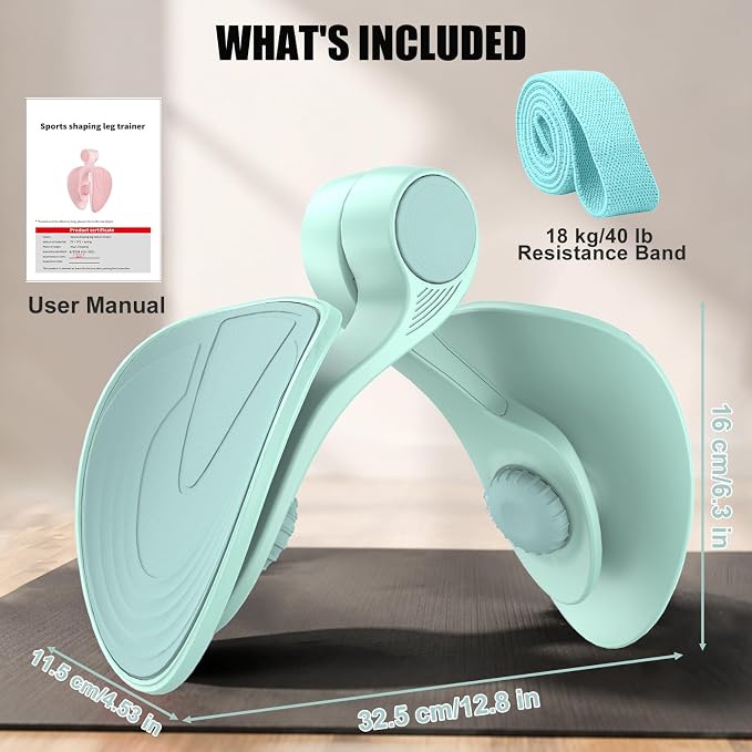 Pelvic Floor Exercise Devices 35lb Resistance Kegel Thigh Trainer with Band | Pelvic Floor Muscle Training, Inner Thigh Exerciser, Postpartum Recovery Support for Women, Suitable for Women and Men