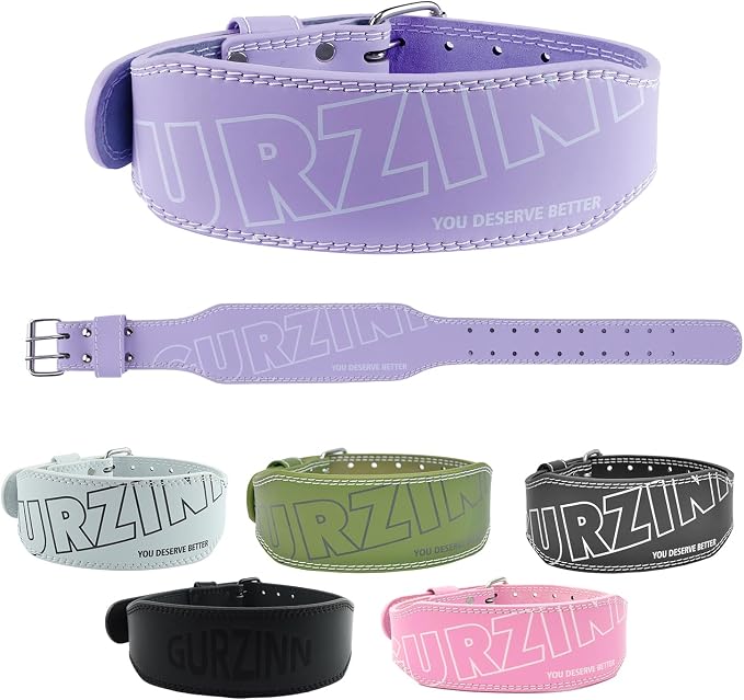 9mm Leather Fitness Weight Lifting Belt for Women&Men with 4 Inches Padded Lumbar Support for Power Lifting Workout & Squats Exercise