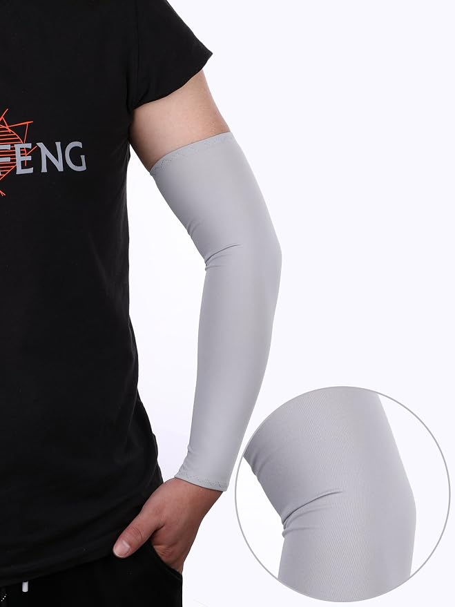 Mudder 8 Pairs UV Sun Protection Cooling Arm Sleeves for Men Women Youth Silk Compression Arm Cover Breathable Outdoors Sport