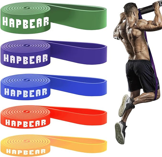 HAPBEAR Pull Up Assistance Bands - Pull Up Bands - Resistance Bands - Exercise Bands Resistance Bands Set - Workout Bands for Working Out, Stretching, Muscle Training