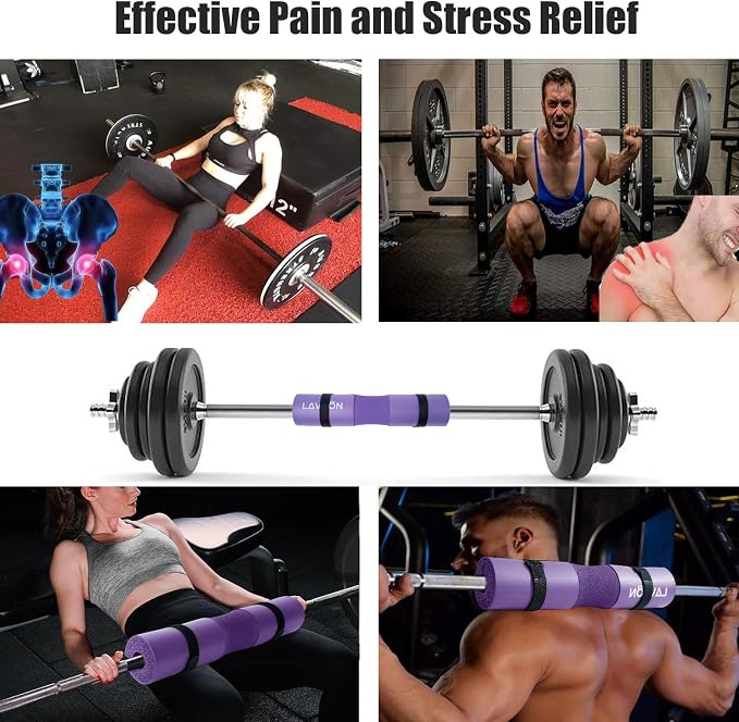 Barbell Pad Set - Hip Thrusts Pads for Squat&Lunges/Bench Press Bar Padding | Standard Olympic Weight Bar Foam Pad,Gym Accessories for Women with Bar Bad -With Ankle Straps,Wrist Straps for Weightlifting