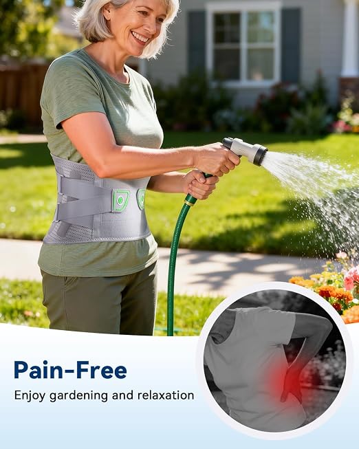 Back Brace for Women Lower Back Pain Relief with Bionic Support System | Ultra Breathable Back Support Brace with Adjustable Strap System, Relief for Herniated Disc, Sciatica, Arthritis,Scoliosis