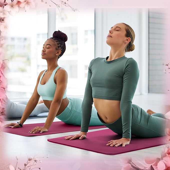Timgle 6 Pack Yoga Mats Bulk 68 x 24 Inches Non Slip Exercise Yoga Mat 4 mm Thick Anti Slip Tear Resistant Sports Gym for Fitness Stretching Home Workout and Studio