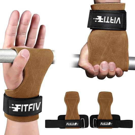 Weight Lifting Wrist Strap, Double Leather Weightlifting Wrist Straps for Gym Strength Training, Neoprene Padded Wrist Wraps - for Men & Women (Pair)