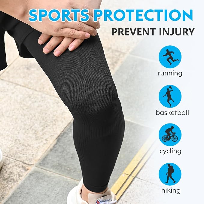 KEKING Full Leg Compression Sleeves, 20-30mmHg Graduated, Unisex, Running | Thigh-High Compression Stockings, Support Thighs, Calves & Knees, for Travel & Sports, Relieve Varicose Veins & Swelling