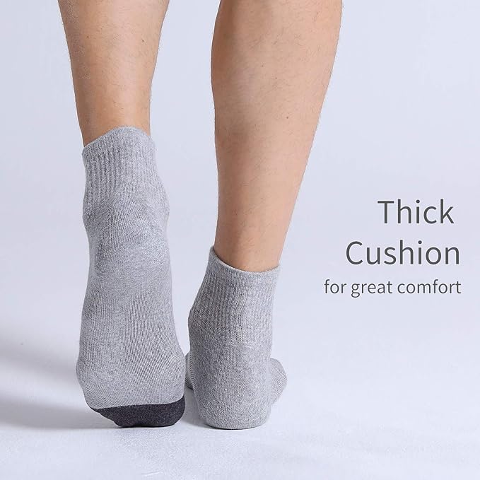 FITRELL 6 Pack Men's Athletic Ankle Socks Cushioned Sports Running Socks 7-9/9-12/12-15