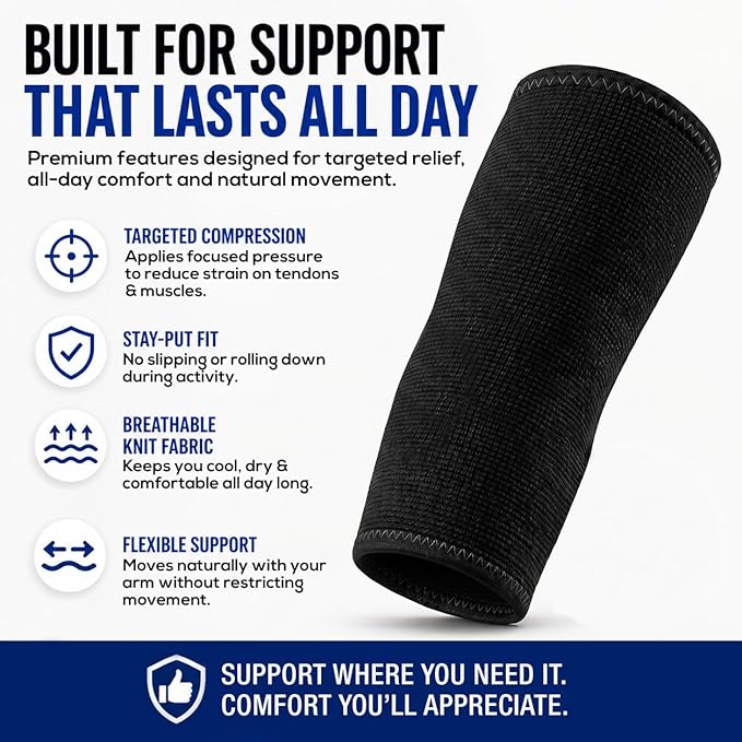 SB SOX Elbow Brace Compression Sleeve for Men & Women