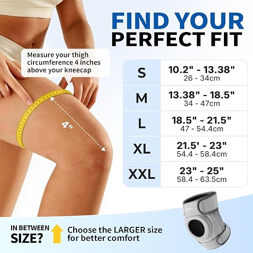 CAMBIVO Knee Brace with Stabilizers, Gel Pad & Open Patella for Men & Women | Open Patella Stabilizer for Arthritis, Meniscus & ACL MCL Relief. Adjustable Compression for Running & Sports Recovery