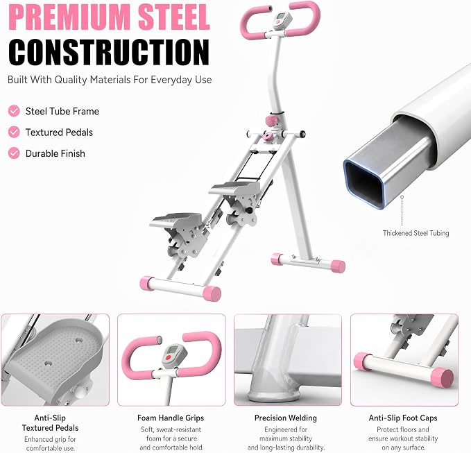 Stair Stepper for Home-Upgrade Vertical Climber Workout Machine for Full-Body Exercise Climber Fitness Equipment with Stable Frame Adjustable Handlebar