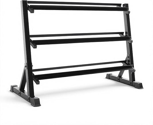 CAP 2-Tier & 3-Tier Dumbbell Rack for Home Gym, Heavy-Duty Steel Weight Storage Rack for Hex Dumbbells, Holds 5-35lb 5-50lb 5-75lb Dumbbell Pairs, Multiple Sizes & Capacities