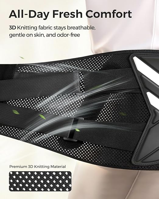 Back Brace for Men & Women Lower Back Pain Relief, Sciatica Pain Relief, Herniated Disc, Scoliosis-Breathable Back Support Brace with 26° Ergonomic Bionic Curve Support Stays