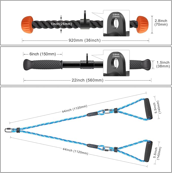 SELEWARE 48'' Heavy Duty Wall Mount Pull Up Bar with Cable Pulley System | Multi-function Chin up Bar with Cable Pulleys LAT Pulldown Attachments Heavy Bag Hanger for Home/Garage Gym Strength Training